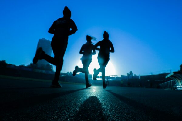 group of people running